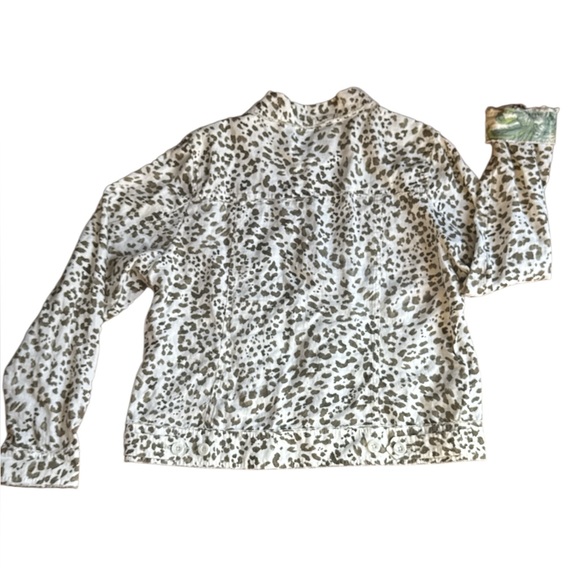 Tommy Bahama Linen Leopard Print Lightweight Waist Length Jacket Size Large - Picture 8 of 16